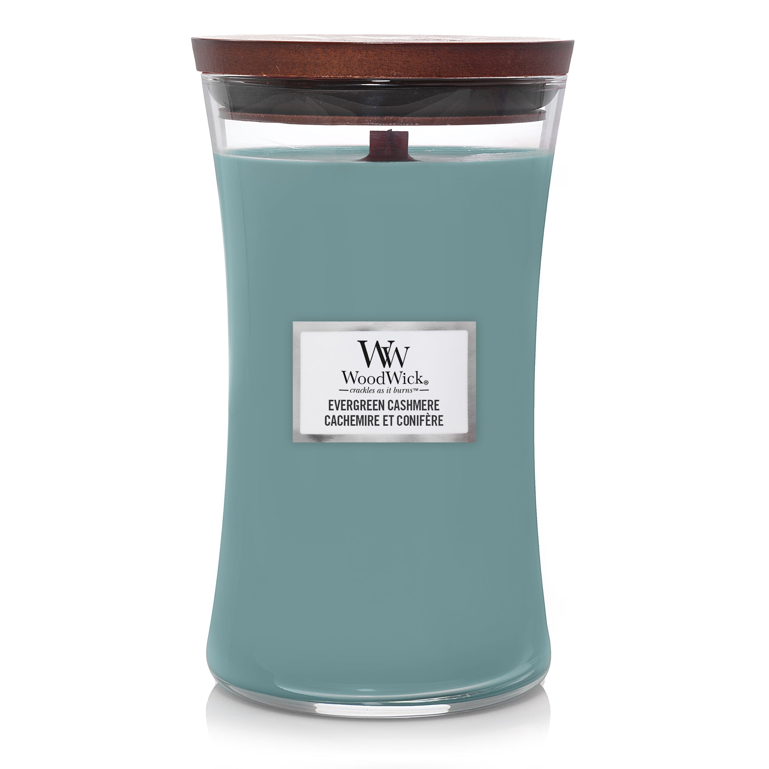 Evergreen Cashmere - Cachemire et Conifère Bougies WoodWick Grande Jarre